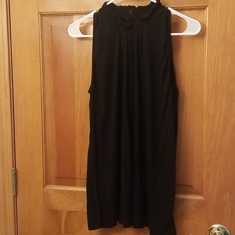 Ann Taylor black high-neck sleeveless top